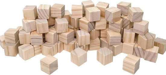 Cubi di legno piccoli 1,5cm Decorazione di legno non finito per modellismo, pittura, scultura e artigianato (100)