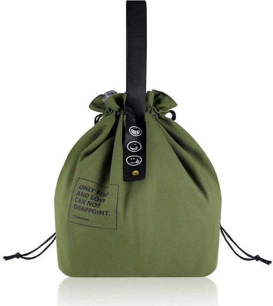 Borsa per picnic pieghevole - Borsa per picnic riutilizzabile - 9 l - Verde - Lino