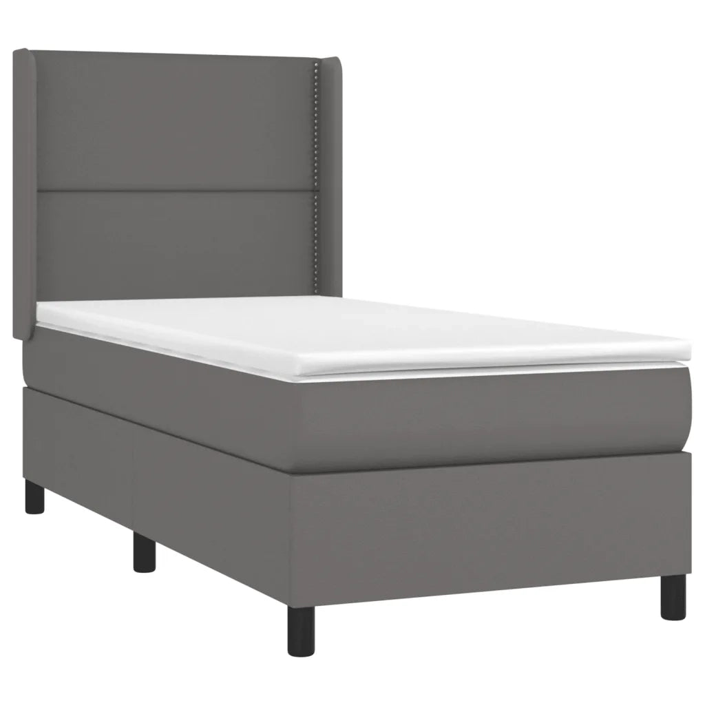 Giroletto a Molle con Materasso Grgio 90x200 cm in Similpelle 3132421