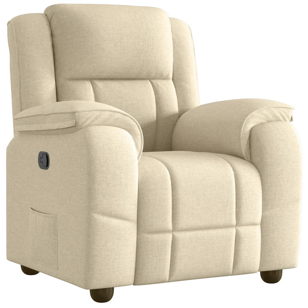 Divano Sedia-Poltrona Reclinabile in Tessuto Crema 158249