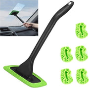 Kit di pulizia parabrezza - Pennello di pulizia parabrezza - Pulitore parabrezza - Pennello di pulizia autovetri - 5 pezzi di tovaglioli riciclabili - Per autovetri, finestrini, specchietti e altri superfici vetrificate - Verde