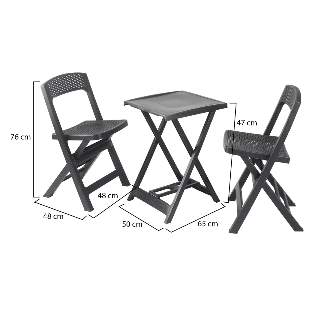 Salottino Outdoor Cassville, set Salotto da Esterno 2 Posti Made in Italy, Nero Antracite