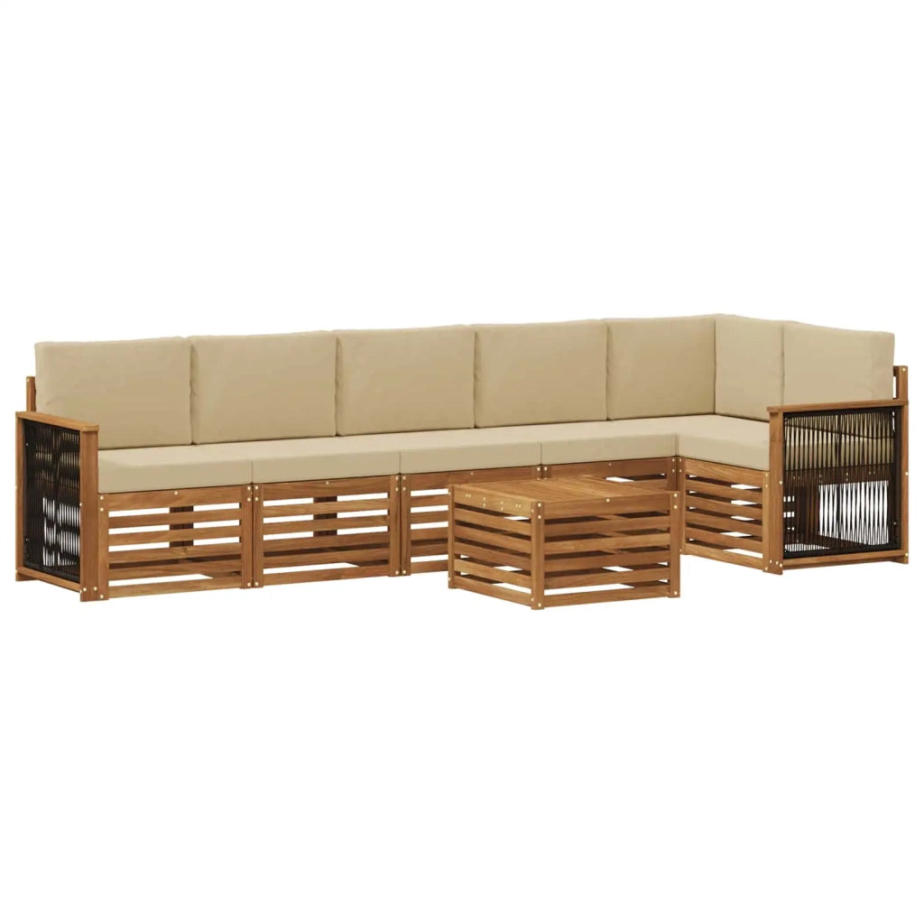 Set divano sezionale con cuscino 6 pcs Naturale 3384444