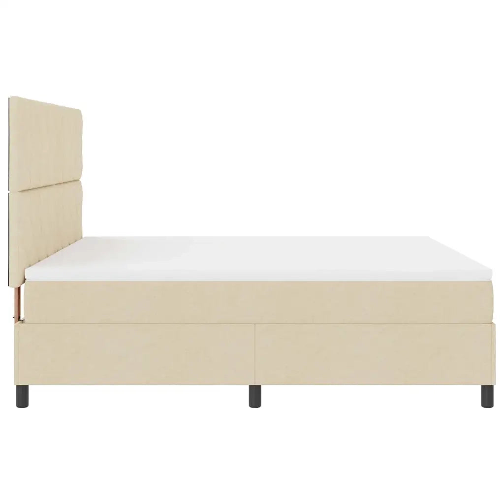 Letto a molle con testiera Crema 180 x 200 cm Tessuto 3339488