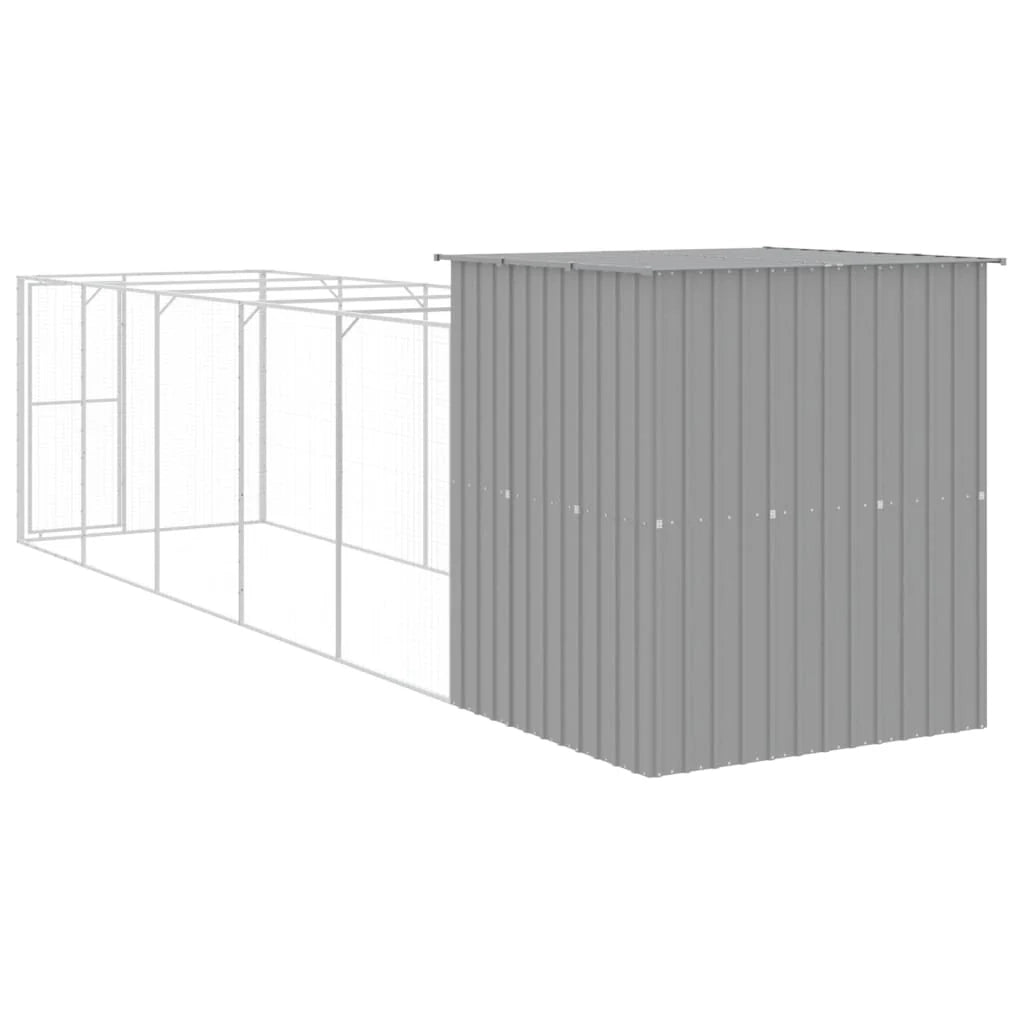 Cuccia per cani con recinto chiaro 165 x 659 x 181 cm grigio 02_0043499
