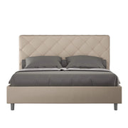 Letto matrimoniale king size contenitore imbottito 170x210 similpelle tortora Priya