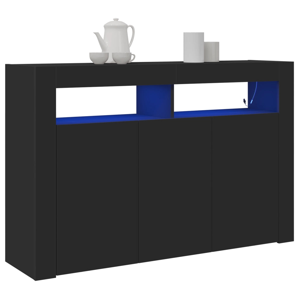 Credenza Nera Legno ingegnerizzato 116 x 30 x 75 cm Credenza