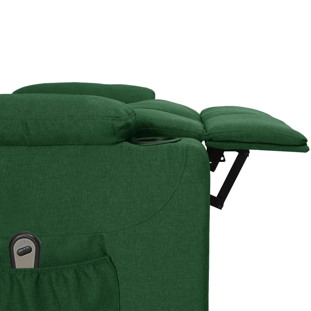 Poltrona | Sedia Relax Elettrica Reclinabile Verde Scuro in Tessuto