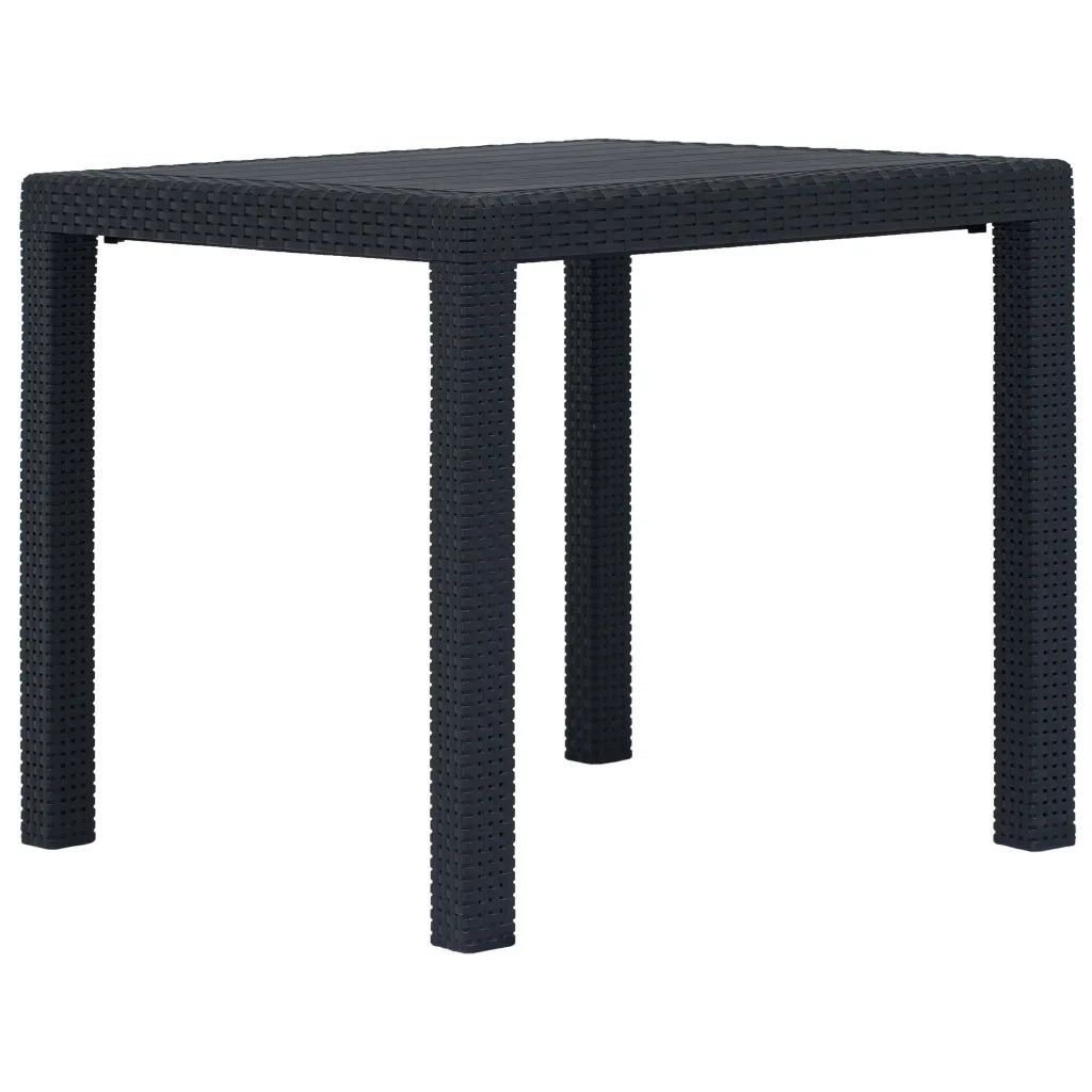 Set da BistrÃ² 3 pz in Plastica Stile Rattan Antracite  cod mxl 37738