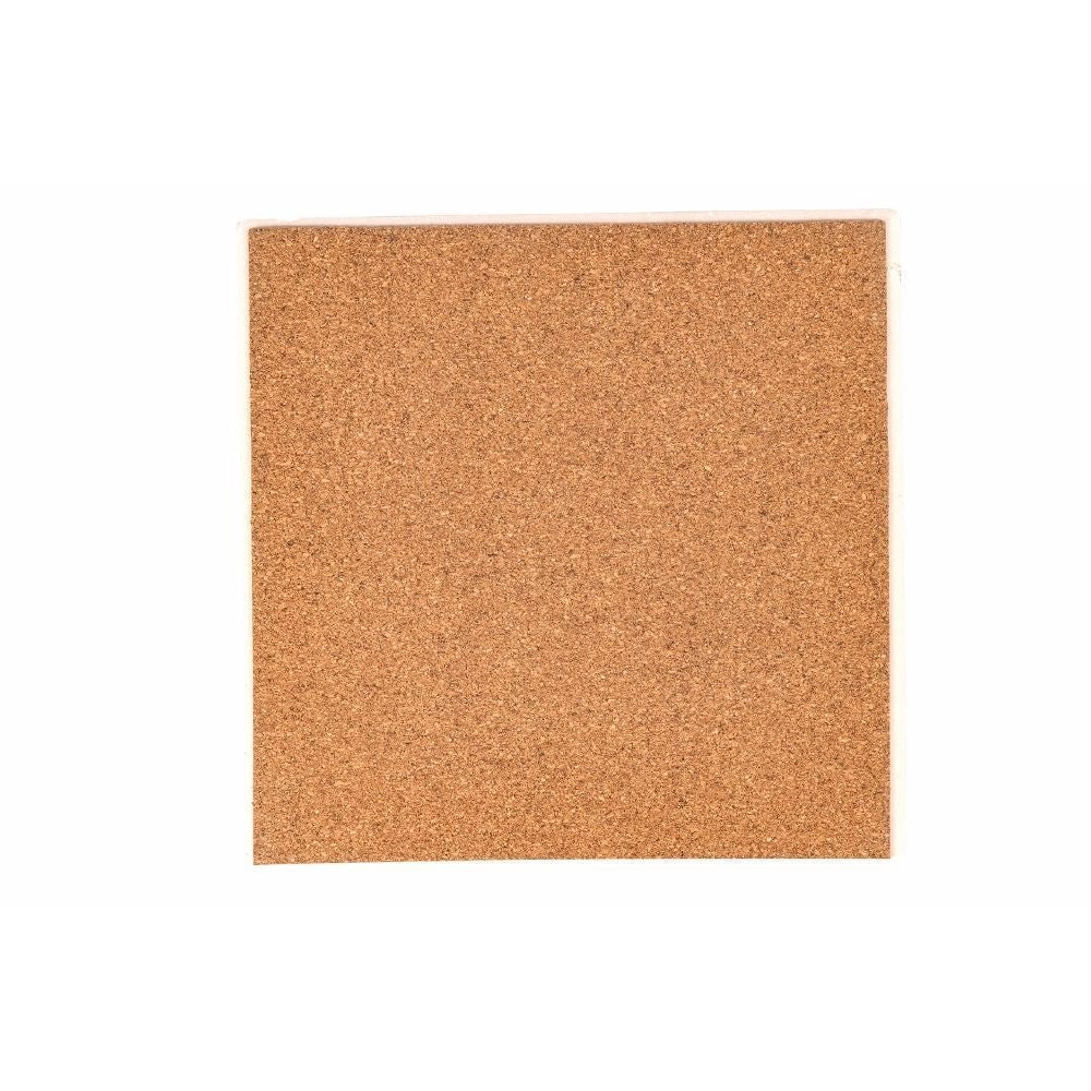 Villa d'Este Home Tivoli 5909378 Ocean Set 4 Sottopentola Quadrati in Ceramica con Fondo in Sughero Termoisolante 16x16 cm