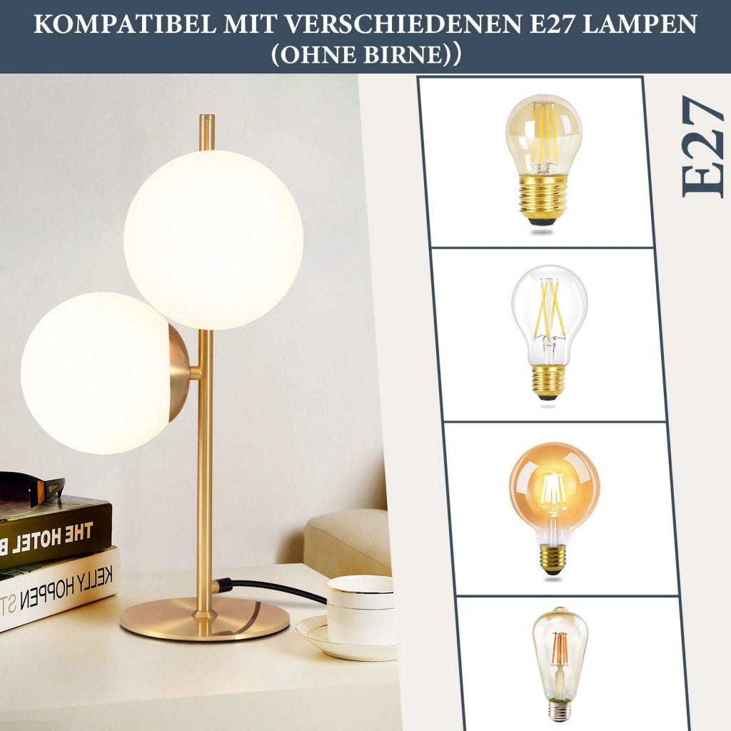 ZMH Lampada da tavolo moderna oro industriale soggiorno comodino