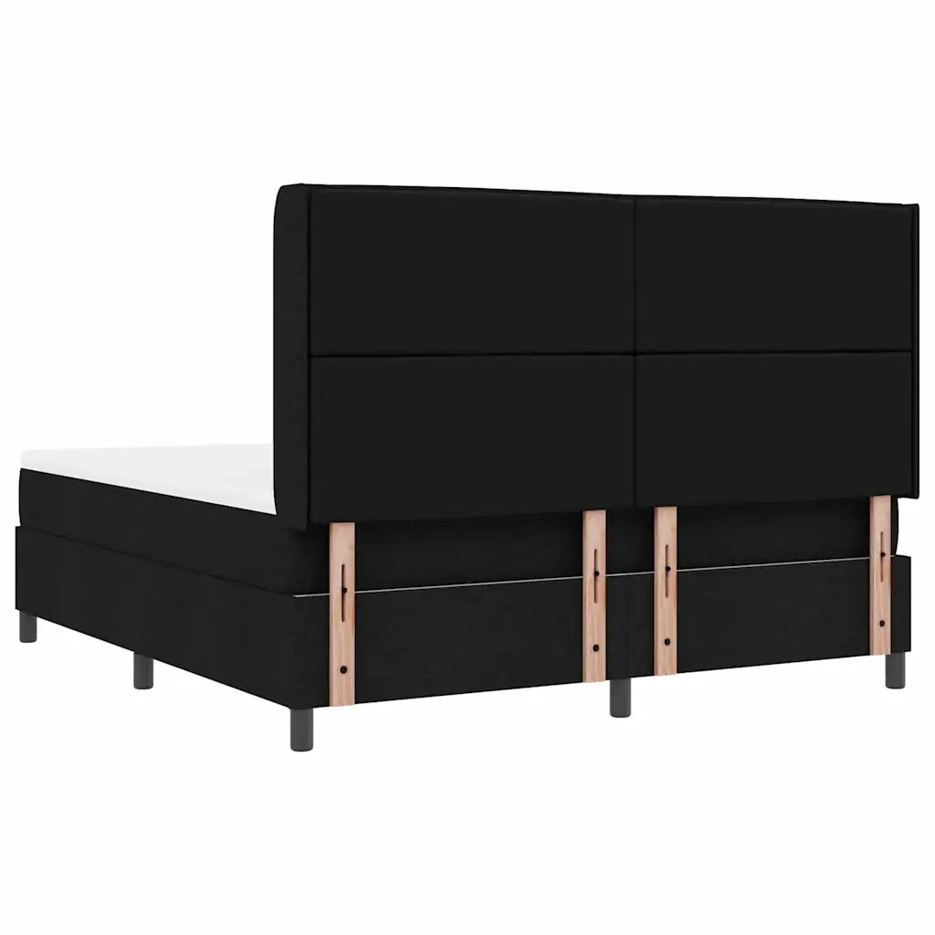 Letto a Sorgente LED con materasso Nero 180 x 200 cm Tessuto 3343457