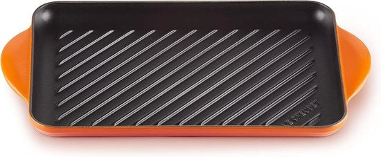 Grillpan in ghisa smaltata per cottura ad olio, 32,5 cm