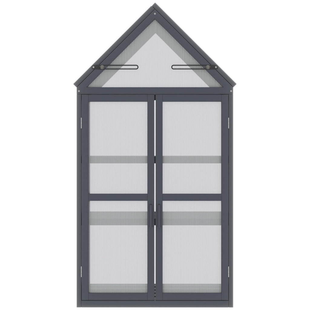 Serra Mini 3 Livelli in Legno e Policarbonato ¨C zephmum ¨C Naturale 70.5x42x132 cm