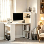SCRIVANIA con libreria integrata 120x55x120 cm bianco