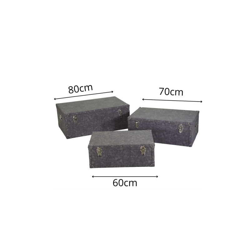 Baule ecopelle 1-3 grigio cm 80x50h30,5