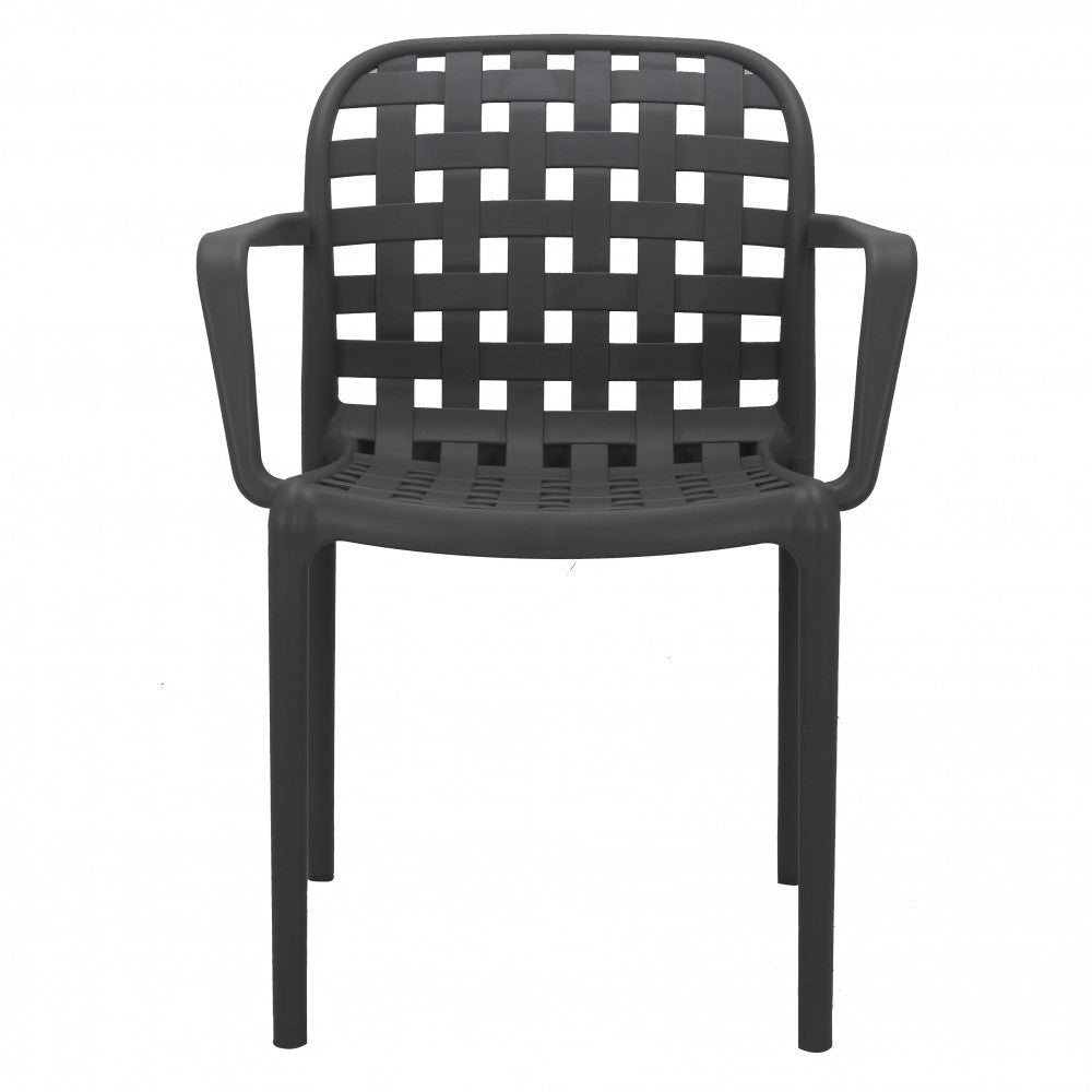 Sedia da Giardino Sharon 58x57,5x82,5 h cm in Polipropilene Grigio scuro