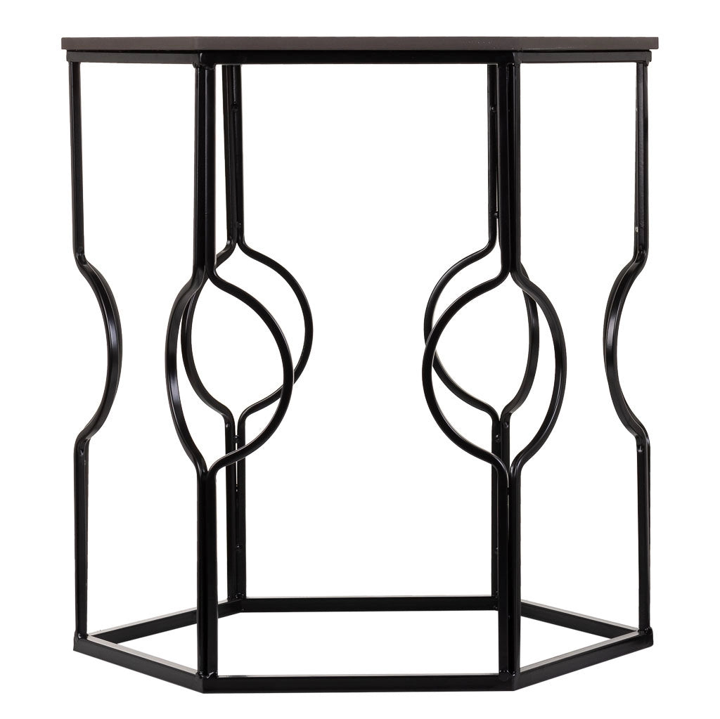 Set tavoli 2 pezzi metallo nero 34x34x52h-39x39x57h cm