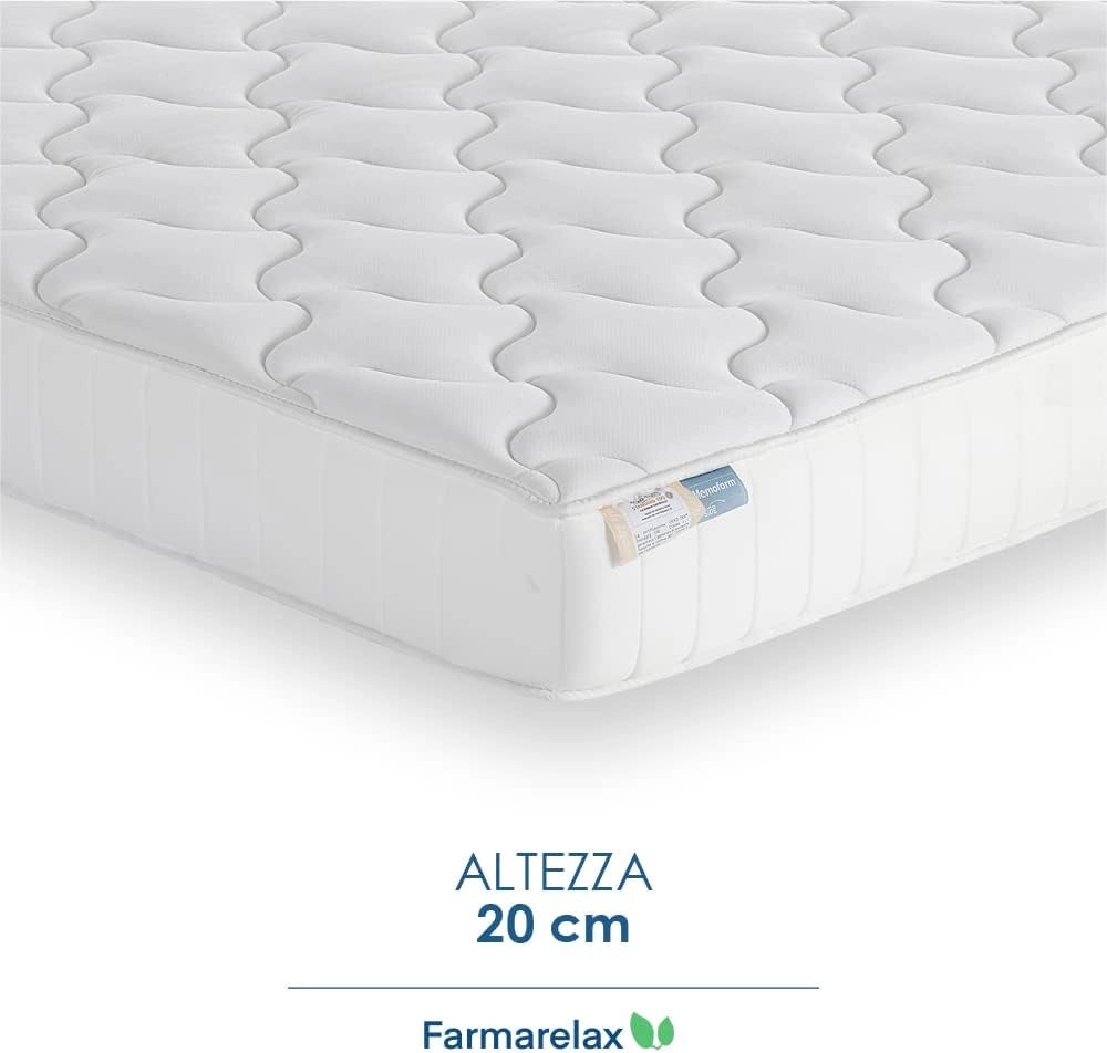 Materasso 80x160 h20 cm in memory foam adattivo doppio comfort spedito sottovuoto  antiacaro Farmarelax