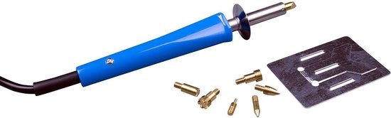 Set di verniciatura e saldatura a 24 pezzi - per legno e cuoio - 30W 230V blu