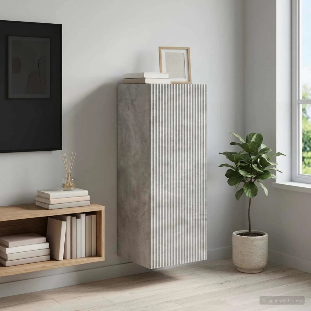 Mobiletto a muro Grigio Cemento 33 x 34,5 x 90 cm 898418