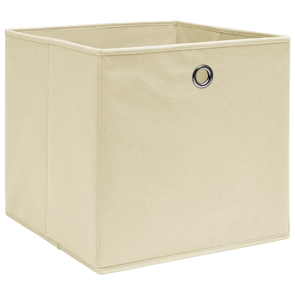 Contenitori 4 pz in Tessuto non Tessuto 28x28x28 cm Crema CFW6656293