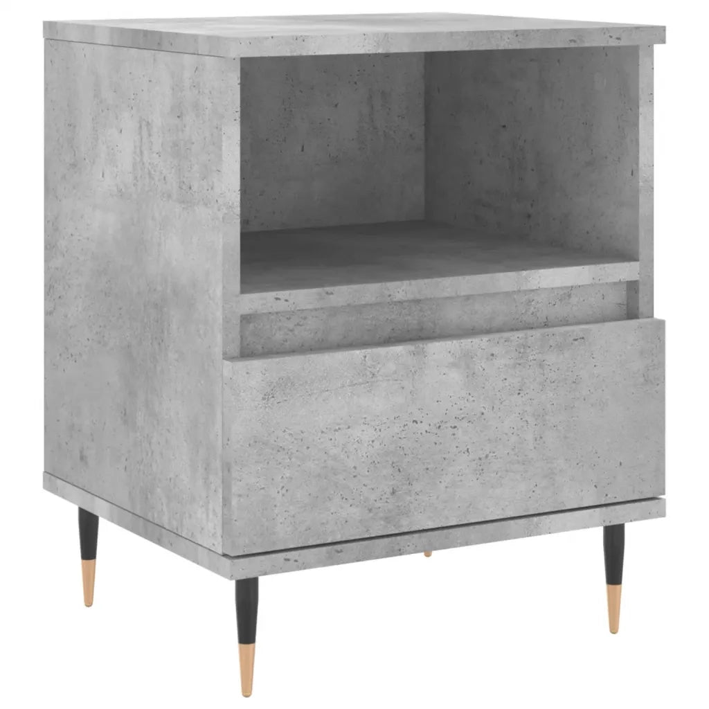 Comodino | Armadio da Notte | Mobiletto da notte Grigio Cemento 40x35x50 cm in Legno Multistrato