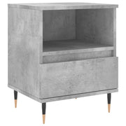 Comodino | Armadio da Notte | Mobiletto da notte Grigio Cemento 40x35x50 cm in Legno Multistrato