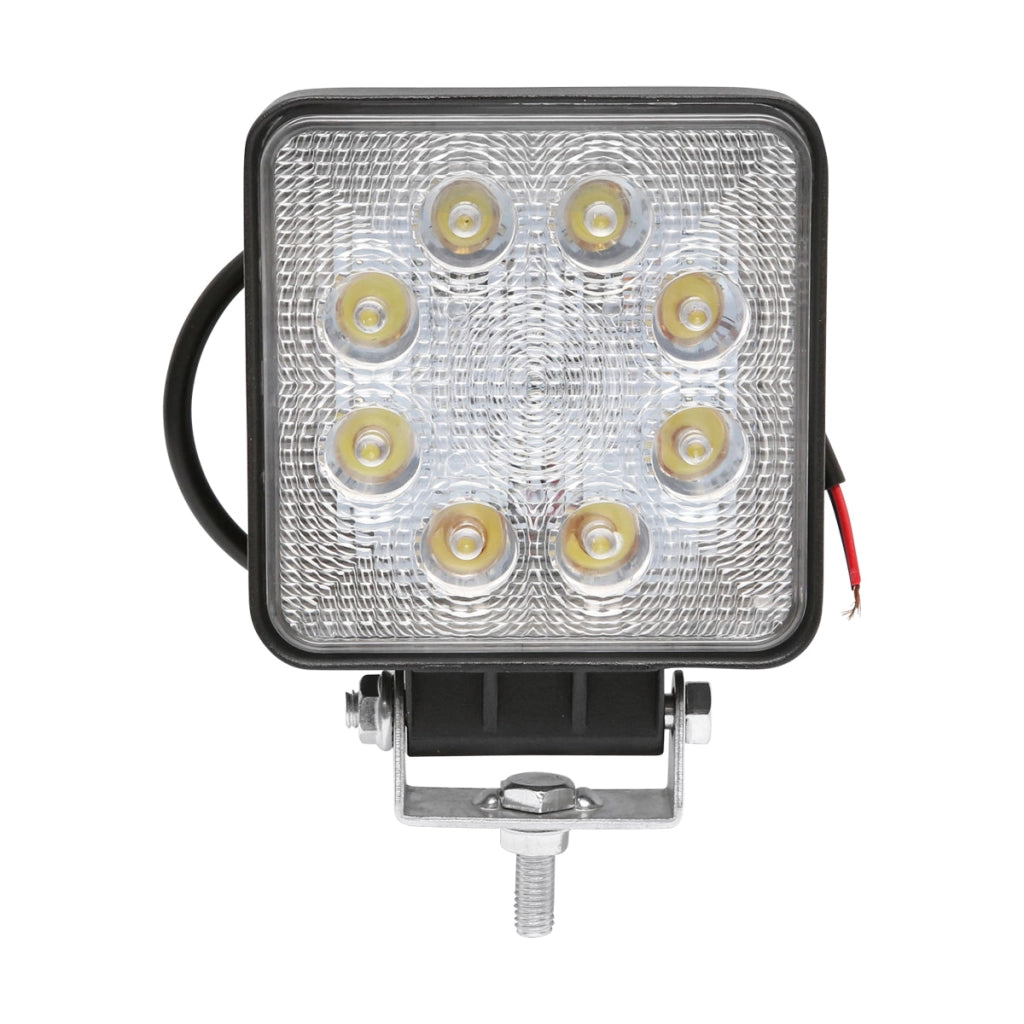 Lampada con 8 LED, 10-60V, 24W, angolo di radiazione 60°, quadrata.