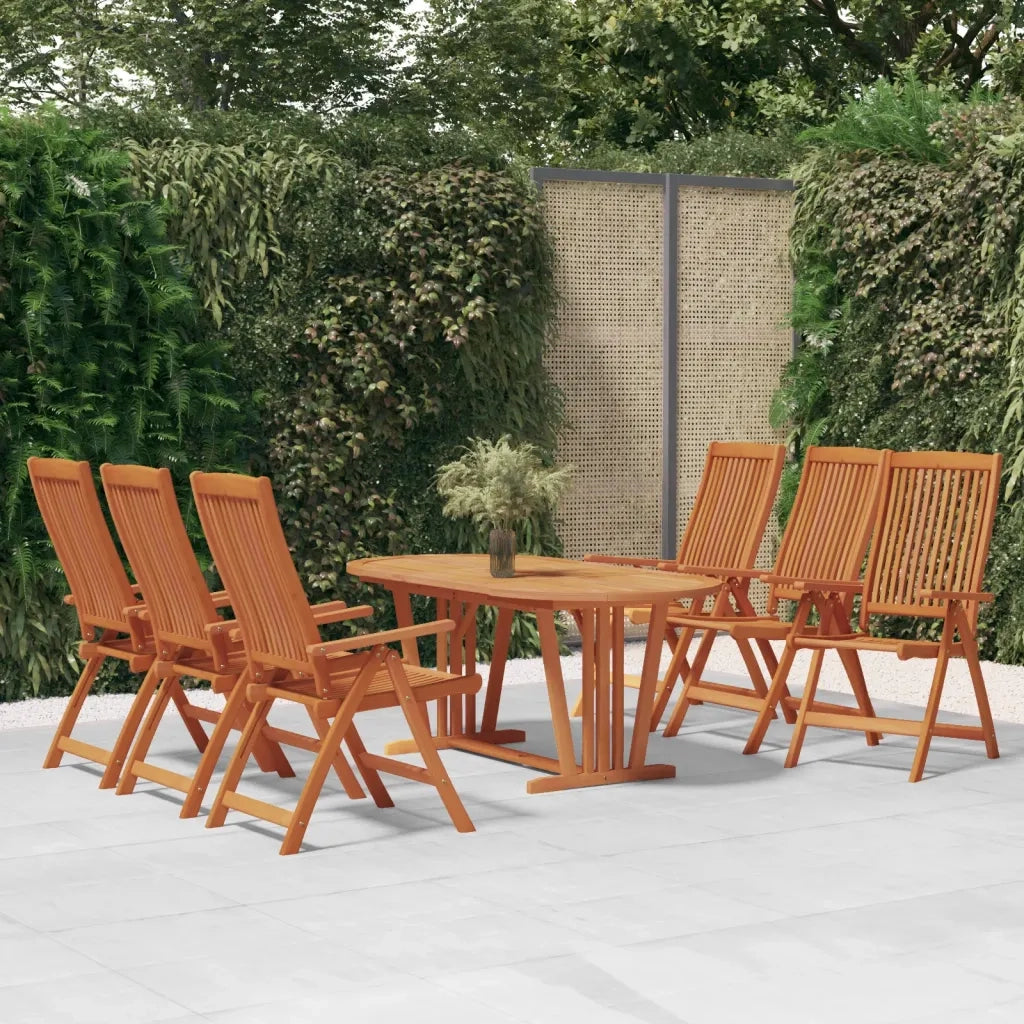Set da Pranzo per Giardino 7 pz in Legno Massello di Eucalipto 3087342