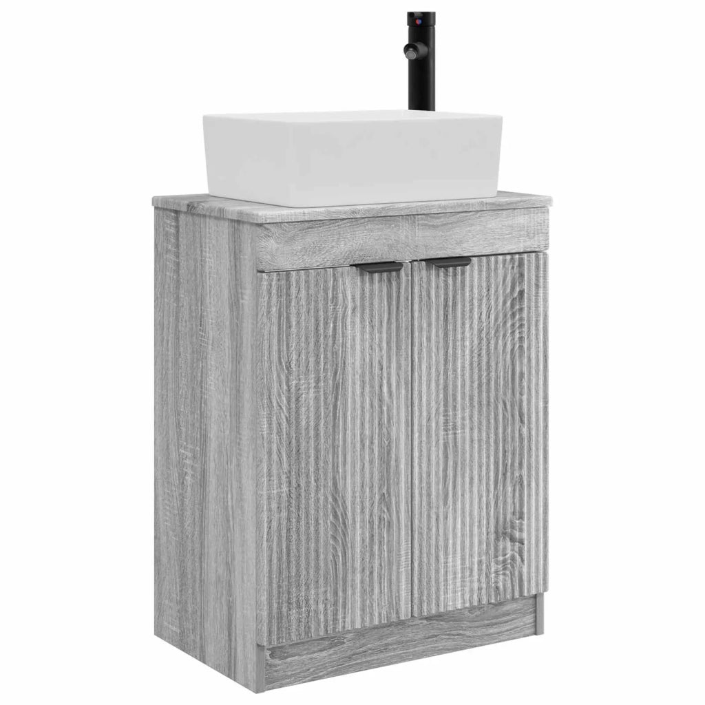 Mobile da bagno con lavabo Sonoma grigio 54 x 35 x 83 cm