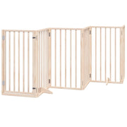 Cancelletto di sicurezza per cani con 6 pannelli in legno di pioppo marrone 02_0023320