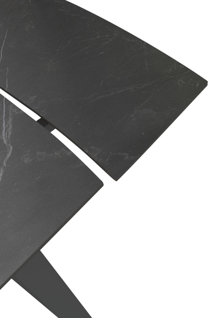 Tavolo Allungabile Nicolas 90x140/200x76 cm Top in Gres Marmo Nero