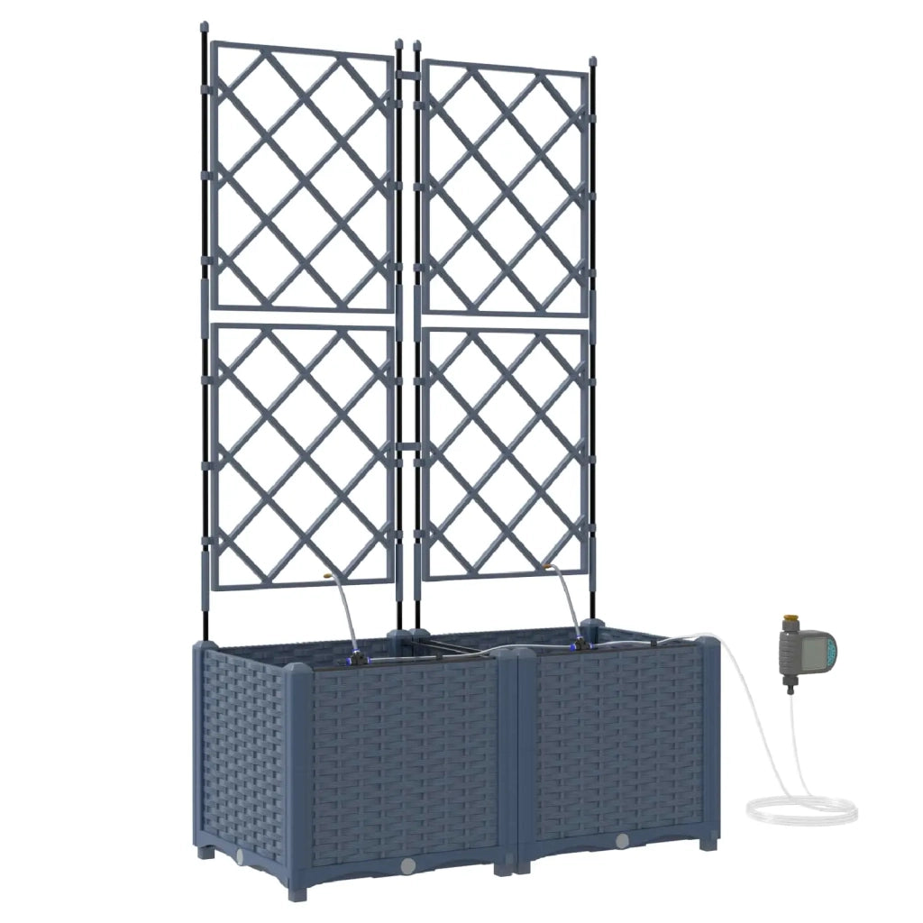 Vaso da giardino 2 pcs Grigio 80 x 40 x 142 cm Plastica 42002874