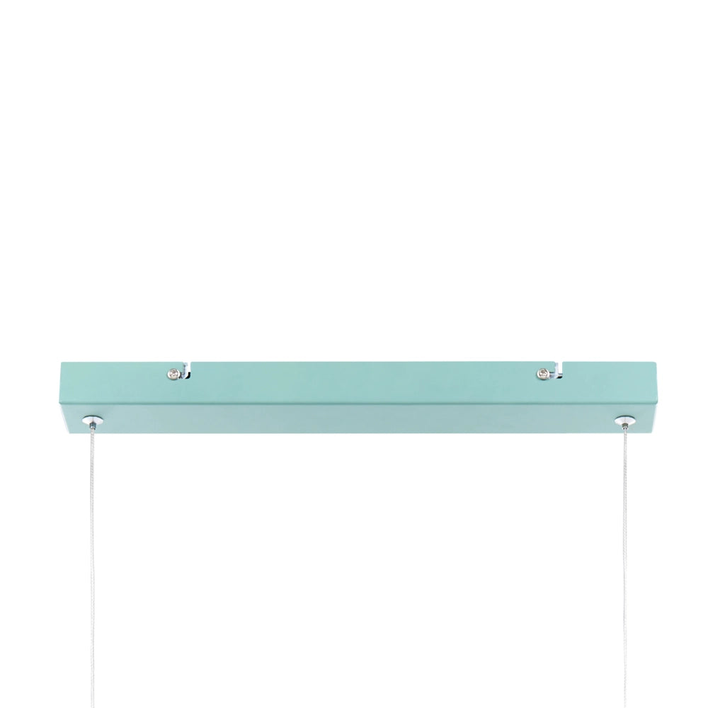 Lampada a sospensione a LED, base in ferro color verde menta paralume in legno, stile scandinavo dimmer da soffitto lunghezza del cavo regolabile