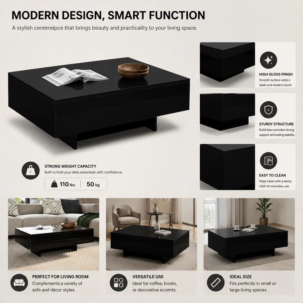 Coffee Table High-gloss Black
