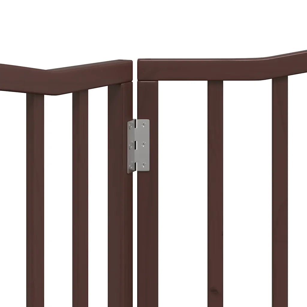 Cancello Cani Pieghevole 2 Pannelli Marrone 160cm Legno Pioppo CFW6652330