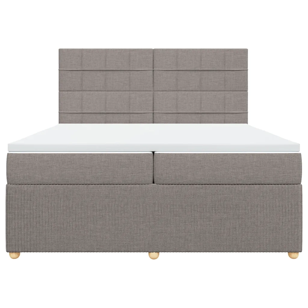 Giroletto a Molle con Materasso Tortora 200x200 cm in Tessuto