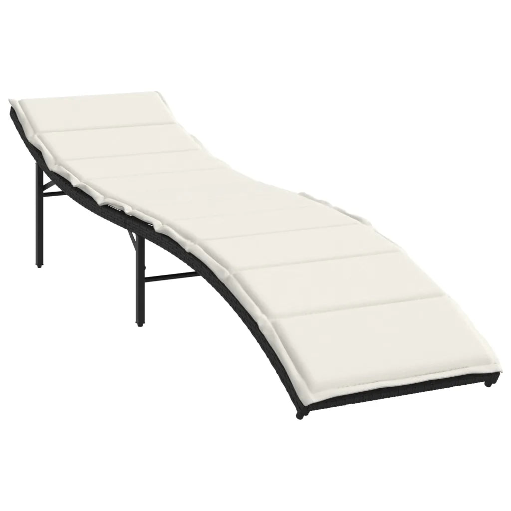 Lettini Prendisole 2 pz con Tavolino Nero in Polyrattan 368251