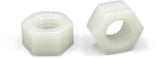 M4 Nylon Zeskantmoer Roestvrij - 50 pezzi