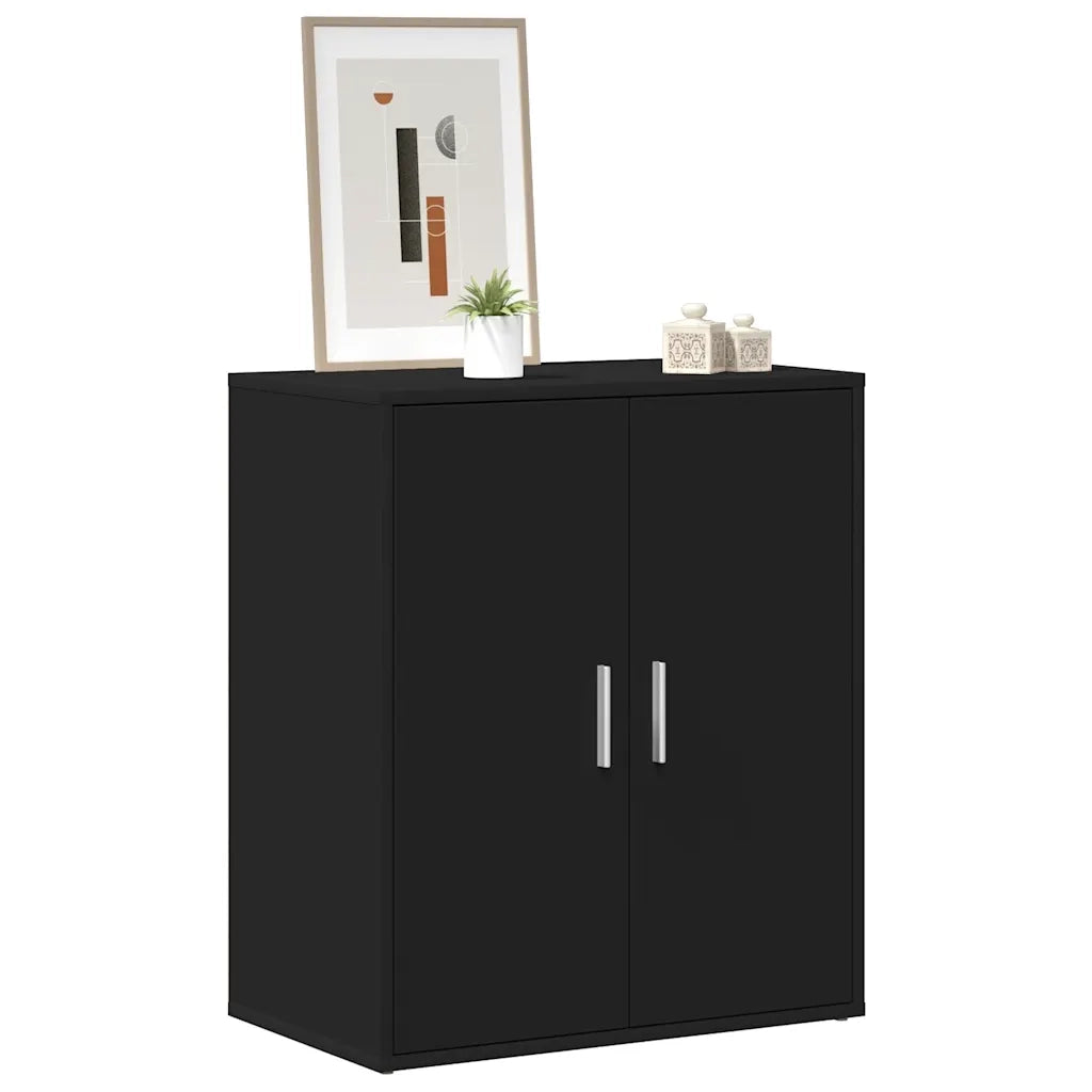 Scarpiera Nera 60x35x70 cm in Truciolato 808919