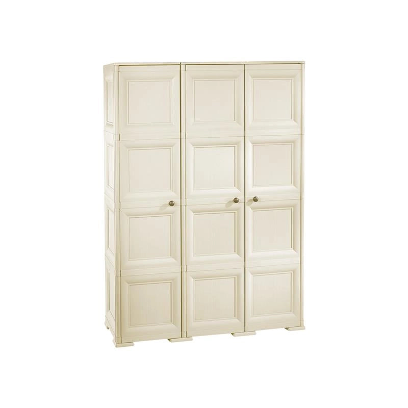 ARMADIO 3 ANTE ANGORA 118X43X164 CM CON PUNTALI E VANO PORTASCOPE – MOBILE ALTO ORGANIZZAZIONE CASA PER INGRESSO E BALCONE