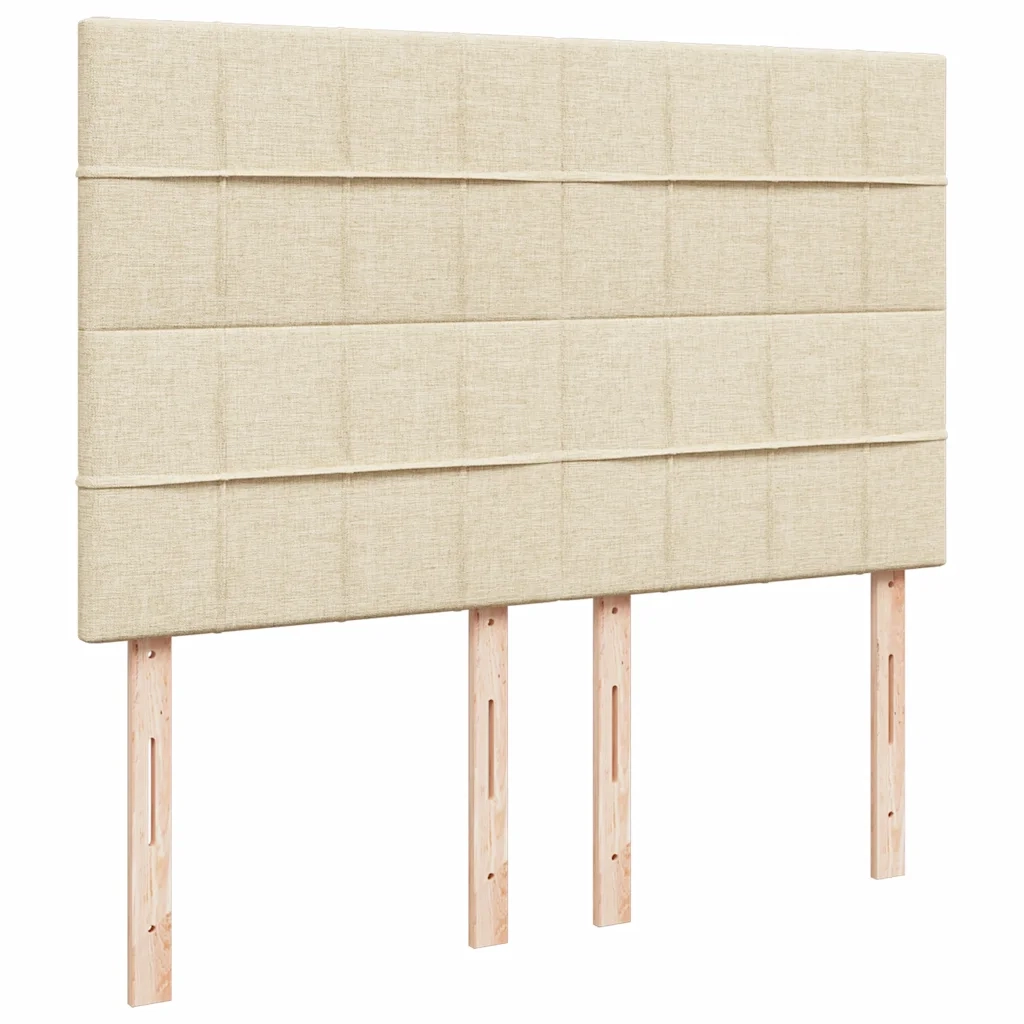 Giroletto a Molle con Materasso Crema 140x19 cm in Tessuto