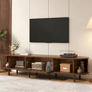 Mobile TV- noce scuro- rattan- anta avvolgibile- 180x40x40 cm- 30 kg