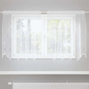 vidaXL Tende con tende Floreale Bianco 150 x 120 cm Poliestere