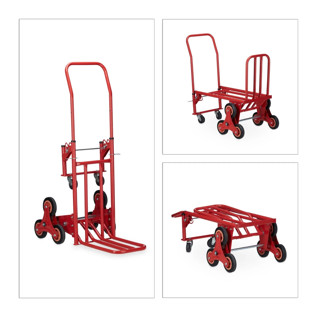 Saliscale multifunzione 2 in 1 trasloco fai da te 150 x 60 x 60 cm in acciaio rosso 13_0003876