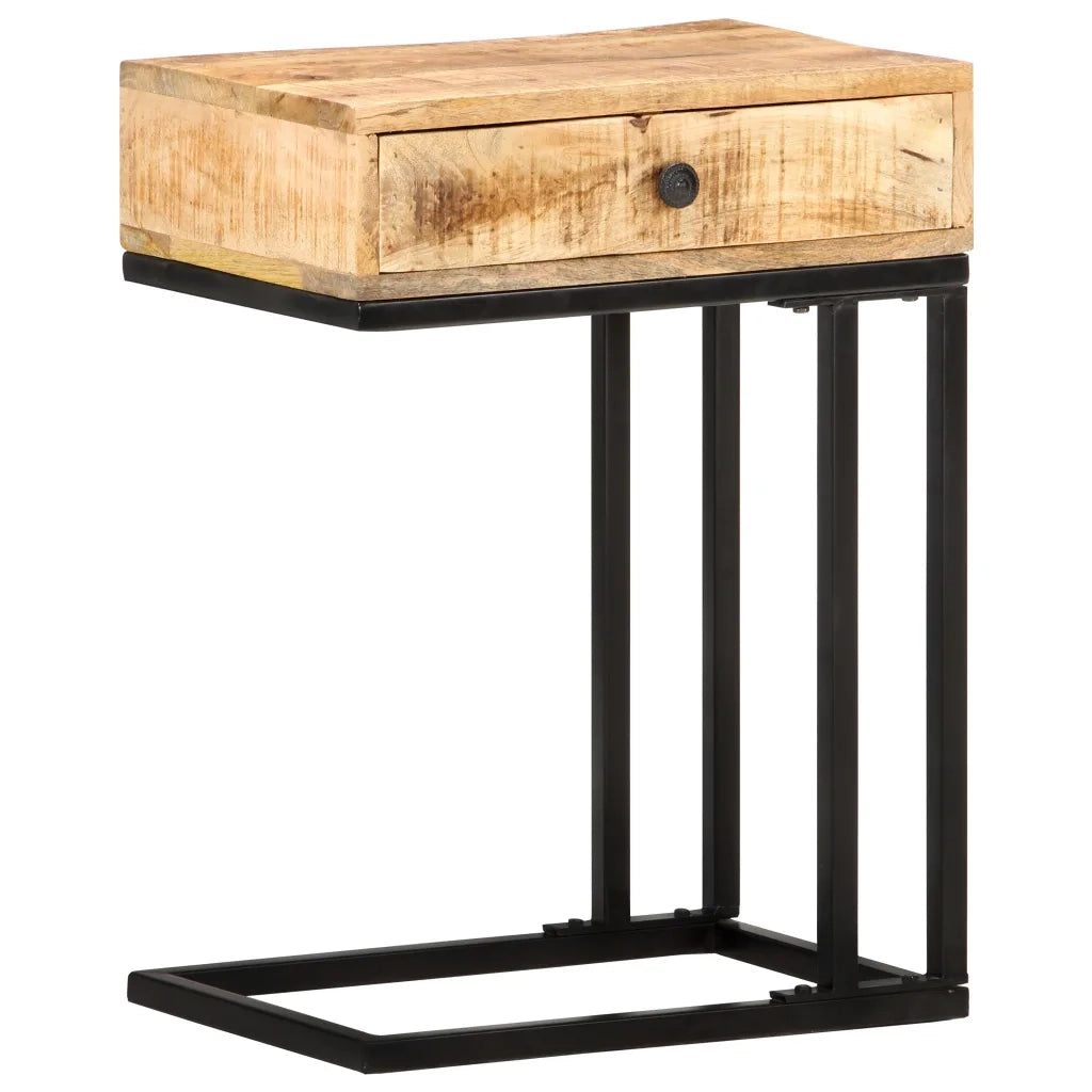 Tavolino Laterale a Forma di U 45x30x61 cm in Massello di Mango 289091