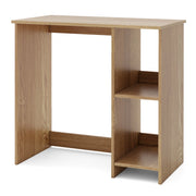 Scrivania salvaspazio da casa e ufficio 80x40x74cm per ambienti piccoli-Scrivania per computer con 2 ripiani Naturale