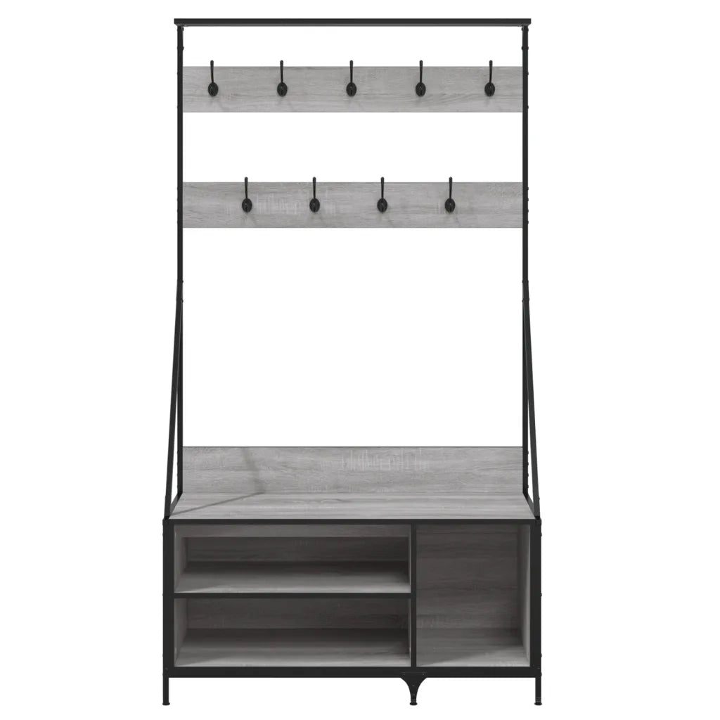 Appendiabiti con Porta Scarpe Grigio Sonoma 100x41x184 cm 837870