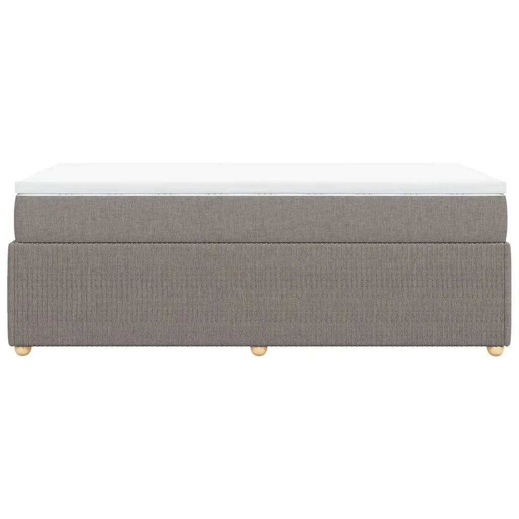 vidaXL Giroletto a Molle con Materasso Tortora 90x190 cm in Tessuto